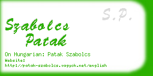 szabolcs patak business card